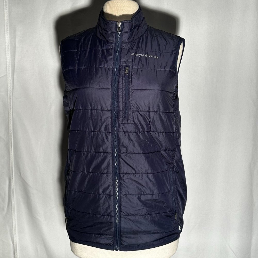 Vineyard Vines Light Wt Puffer Zip Vest Navy Blue Big Kids Boys Sz XL 20